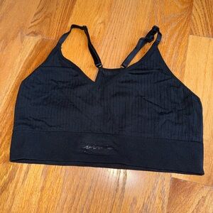 PINK Victoria's Secret Black V-Neck Sports Bra